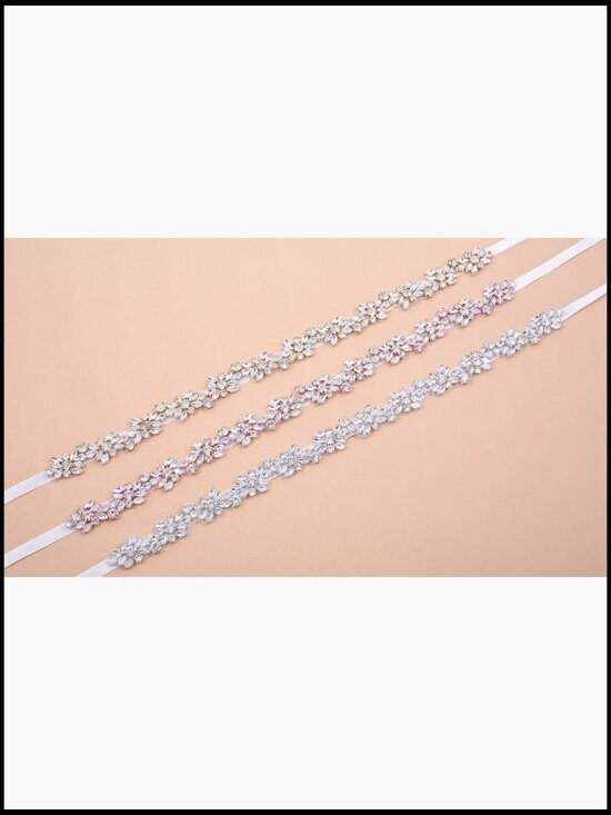 Handmade Crystal Rhinestone Bridal Belt Sash Wedding Dress Belt main image 5